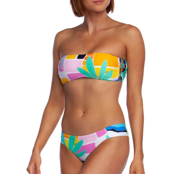 NWT Trina Turk Tropic Mosaic Bandeau Bikini Top & Bottom Set 12 - Picture 1 of 2